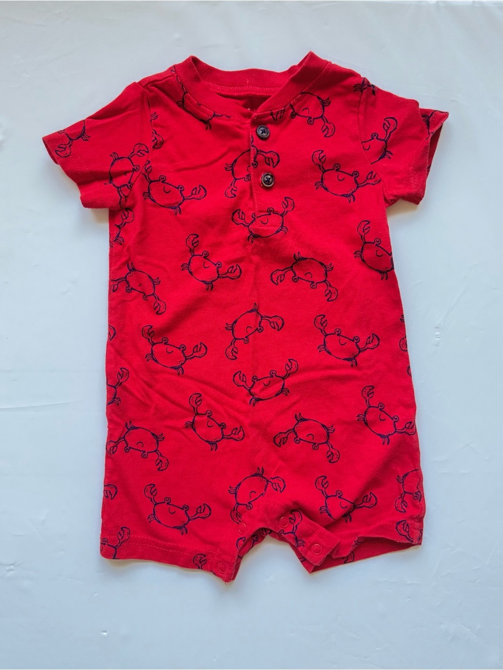 Just One You by Carter’s Red Crab Print Baby One-Piece Romper